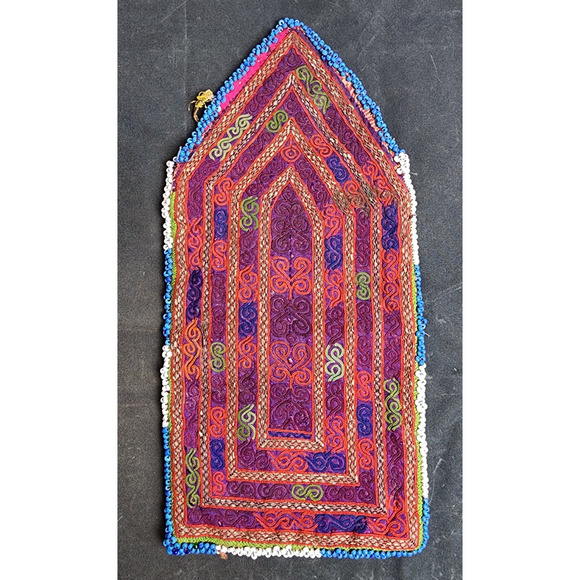 Kuchi Embroidered Pouch Wallet Central Asian Handmade Beaded Pink Purple - Picture 2 of 8